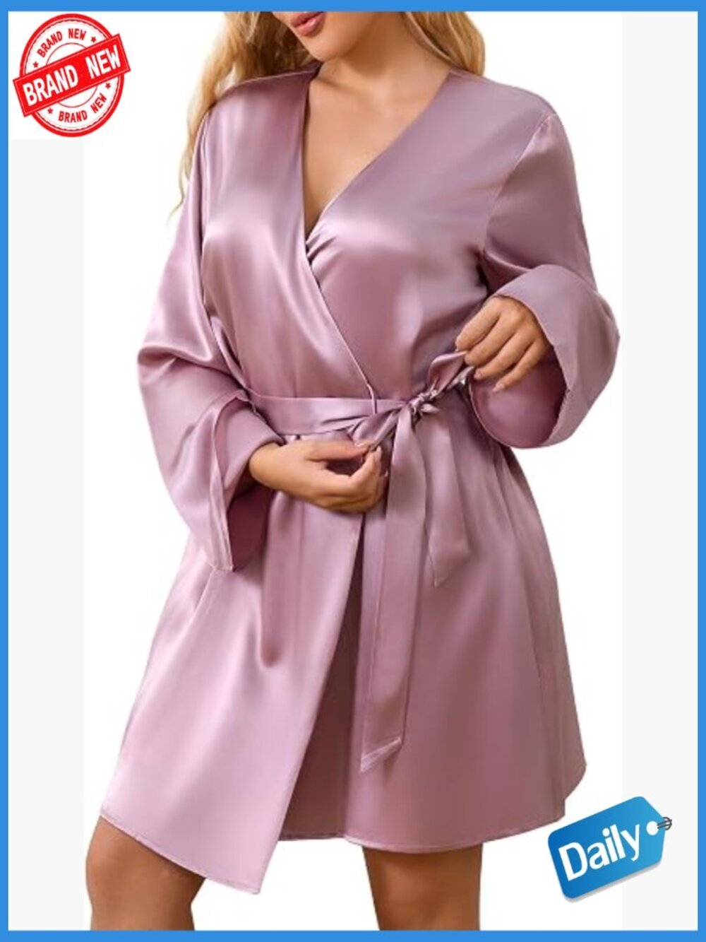 Pure Mulberry Silk Short Kimono Robe, Loose Fit Robe for Bridal Party